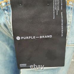 Men's Limited Edition 4Pkt Purple Brand Distressed Skinny Jeans. Size 33/31 P001