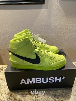 Nike Dunk High AMBUSH Flash Lime CU7544-300 Men's Size 9.5 Brand New