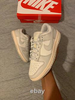 Nike Dunk Low Light Bone Grey Trainer White Shoe Size Uk 7 Us 8 Brand New