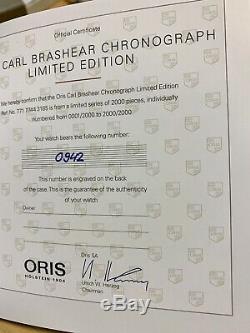 Oris Carl Brashear Limited Edition Chronograph Watch BRAND NEW