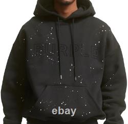 PURPLE BRAND Limited Edition OVERSIZED HOODIE XL Crystal Artwork BLACK LABEL