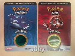 Pokemon Limited Edition Ruby & Sapphire Gba Collector Coins- Brand New