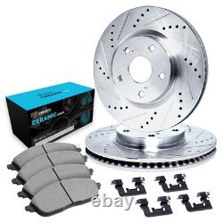 R1 Concepts WGWH1-68014 Brake Disc and Pad Kits 2-Wheel Set Front Coupe Sedan