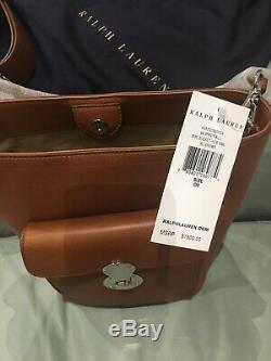Ralph Lauren Ricky Italy Tan Leather RL Bucket Shoulder Bag Brand New