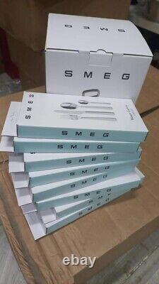 SMEG Brand New Cutlery Set 6x4 With Cutlery Caddy Cream Color Limited Edition