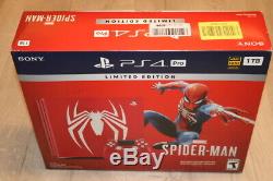 SPIDER-MAN PS4 PRO 1TB Limited Edition Amazing Red Console. RARE & BRAND NEW