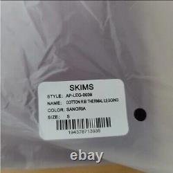Skims Cotton Rib Leggings Sangria Small Limited Edition! Brand New Never Worn
