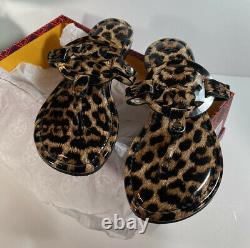 TORY BURCH MILLER LEOPARD SANDALS PATENT LEATHER SIZE 8 BRAND NEWNo Box
