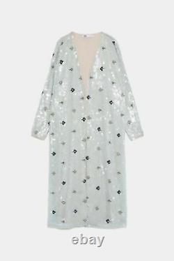 ZARA Limited Edition Sequin/Bejeweled Kimono Coat M REF 6206/002 BRAND NEW TAGS