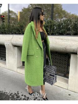 Zara Long Coat Limited Edition Moss Green Size XL Bloggers Fav Brand New