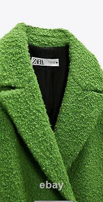 Zara Long Coat Limited Edition Moss Green Size XL Bloggers Fav Brand New