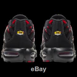 Brand New Nike Hommes Air Max Plus Athletic Training Chaussures Noir Et Rouge