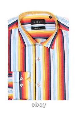 Chemise à boutons décontractée à manches longues de la marque ENVY pour hommes en édition limitée NWT avec poignets rabattables. Taille moyenne R. $119