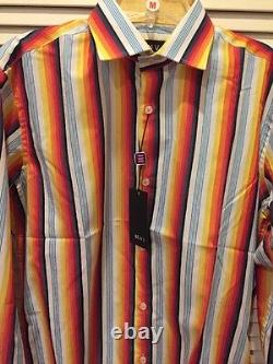 Chemise à boutons décontractée à manches longues de la marque ENVY pour hommes en édition limitée NWT avec poignets rabattables. Taille moyenne R. $119