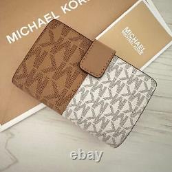 Édition limitée NOUVEAU PORTFEUILLE PLIANT MICHAEL KORS BICOLOR PORTFEUILLE BI-FOLD