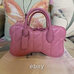 Édition limitée Tout neuf Sac Coach BOW Vivid Pink Runaway Tote Crossbody Bag