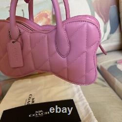 Édition limitée Tout neuf Sac Coach BOW Vivid Pink Runaway Tote Crossbody Bag