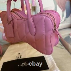 Édition limitée Tout neuf Sac Coach BOW Vivid Pink Runaway Tote Crossbody Bag