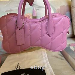 Édition limitée Tout neuf Sac Coach BOW Vivid Pink Runaway Tote Crossbody Bag