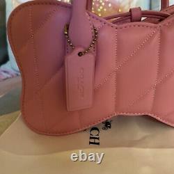 Édition limitée Tout neuf Sac Coach BOW Vivid Pink Runaway Tote Crossbody Bag