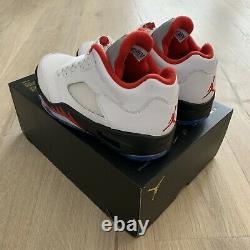 Hommes Nike Air Jordan 5 Bas Golf Shoe Fire Red Uk7/us8/eu41 Neuf Cu4523-100