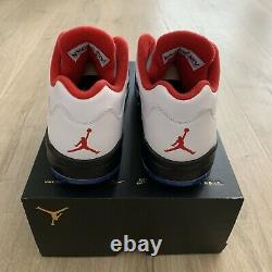 Hommes Nike Air Jordan 5 Bas Golf Shoe Fire Red Uk7/us8/eu41 Neuf Cu4523-100