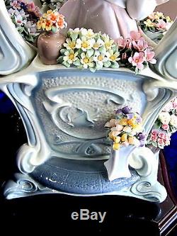 Lladro Gazebo In Bloom Limited Edition # 1865 Marque Nib Fille Fleurs Rare F / Sh