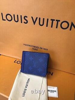 Louis Vuitton Portefeuille Multiple Cobalt Blue Monogram Brand New M30299 Déclassé