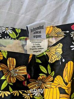 Lucy & Yak Limited Edition Mustard Floral Dungarees Brand New L32 Royaume-uni 14/16