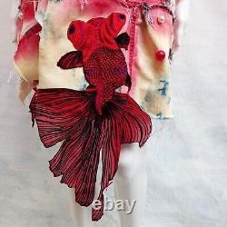 Marque De Mode De Luxe Italy Femme Veste Blazer Rouge Denim Casual Iconique Goldfish