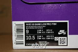 Nike Sb Dunk Low Sashiko Cv0316-400 Taille 9 Flambant Neuf