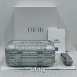 Nouvelle Marque Authentique Dior X Rimowa Argent Boîtier À Main En Aluminium Édition Limitée Gris