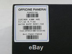 Nouvelle Marque Panerai Pam 108 Chronographe Amg Se Limited Edition Montre Rare