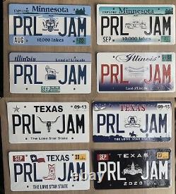 Nouvelle édition limitée de la tournée Pearl Jam 2023 - Ensemble complet de plaques d'immatriculation