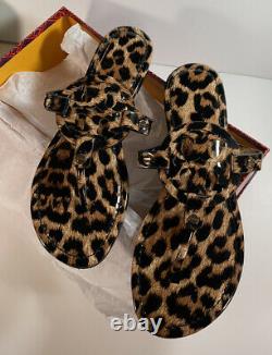 Tory Burch Miller Leopard Sandals Brevets Leather Taille 8 Brand Newno Box