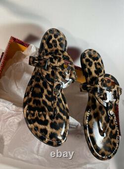 Tory Burch Miller Leopard Sandals Brevets Leather Taille 8 Brand Newno Box