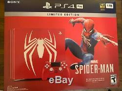 Tout Neuf Sony Ps4 Pro 1tb Limited Edition Spider-man Red Console Bundle