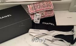 Tout Nouveau Dans La Boîte Chanel Pink Tweed Mini 19 Gorgeous Mini Ghw Bnwt Rare Angel