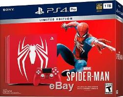Unopened Spider-man Ps4 Pro 1tb Limited Edition Console Bundle Tout Neuf