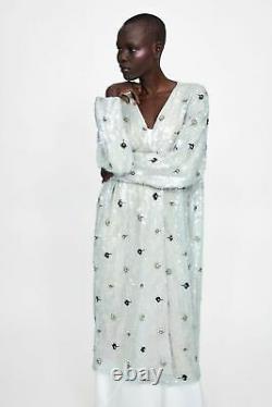 Zara Edition Limitée Paillettes/béjouets Kimono Coat M Ref 6206/002 Brand New Tags