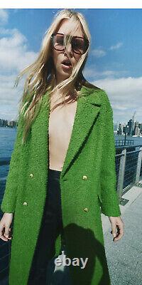 Zara Long Coat Edition Limitée Moss Green Size XL Bloggers Fav Brand New